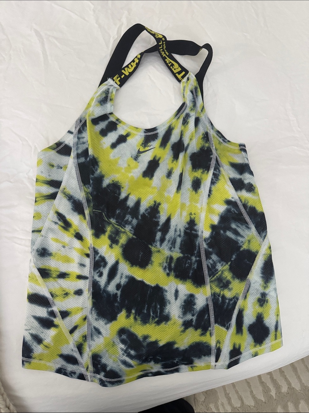 Nike off- White Collab Tie-Dye Racerback Tank Top - Yellow/Black